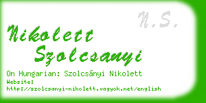 nikolett szolcsanyi business card